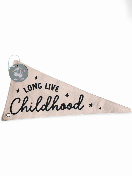 Long Live Childhood pendant flag